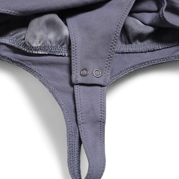 Abercrombie & Fitch Satin Tie Dye Bodysuit Gray White Cami Tank Top Size XS - Picture 7 of 12